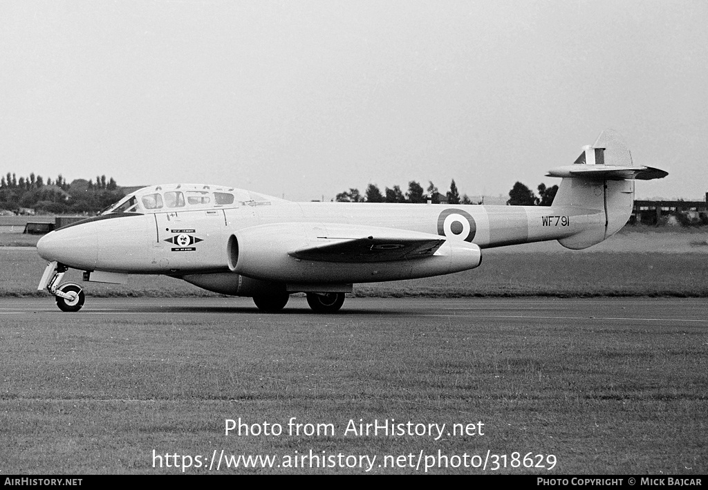 Aircraft Photo of WF791 | Gloster Meteor T7 | UK - Air Force | AirHistory.net #318629