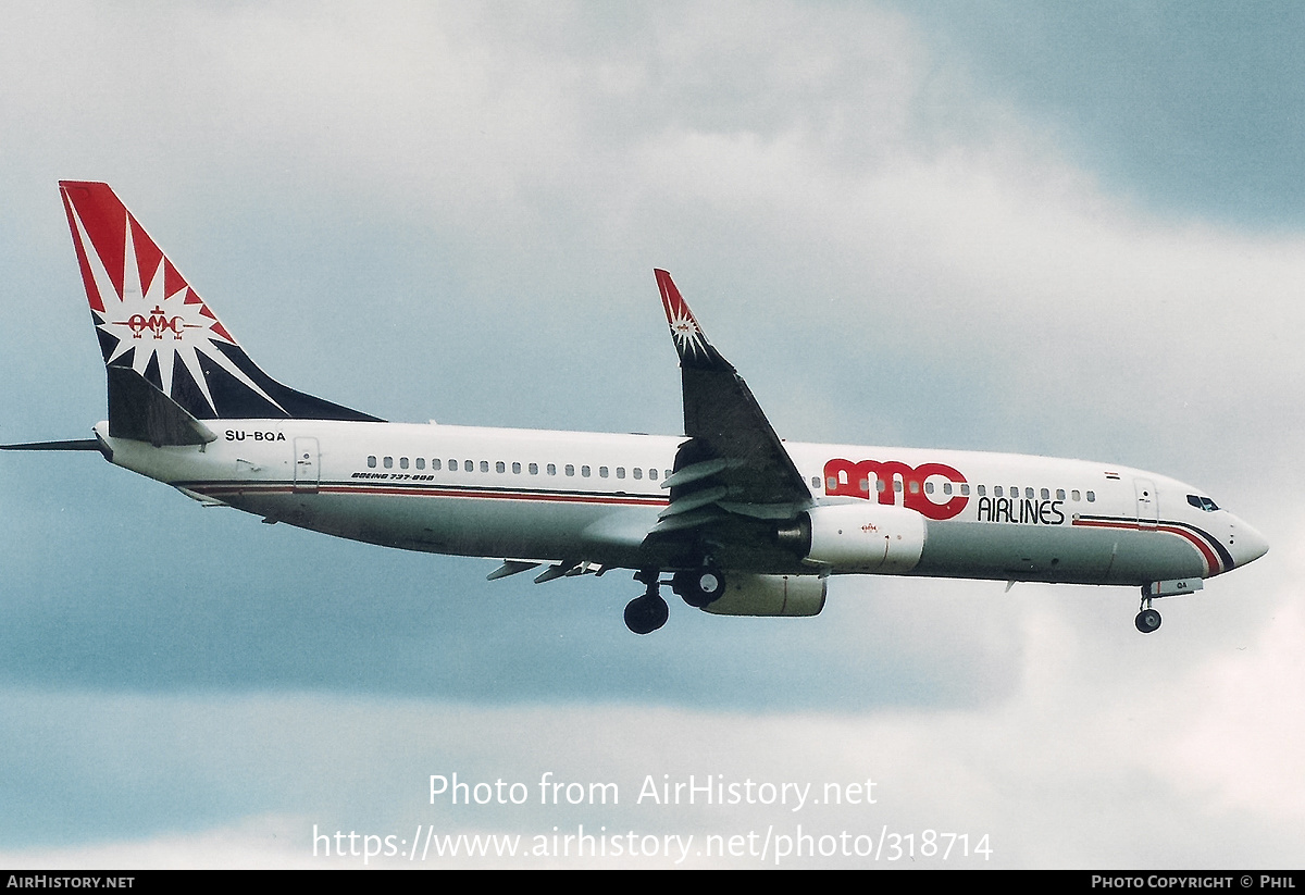 Aircraft Photo of SU-BQA | Boeing 737-86N | AMC Airlines | AirHistory.net #318714