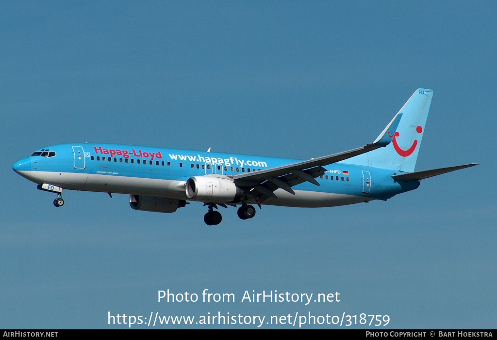 Aircraft Photo of D-AHFD | Boeing 737-8K5 | Hapag-Lloyd | AirHistory.net #318759