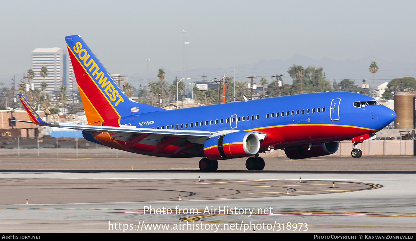 Aircraft Photo of N277WN | Boeing 737-7H4 | Southwest Airlines | AirHistory.net #318973