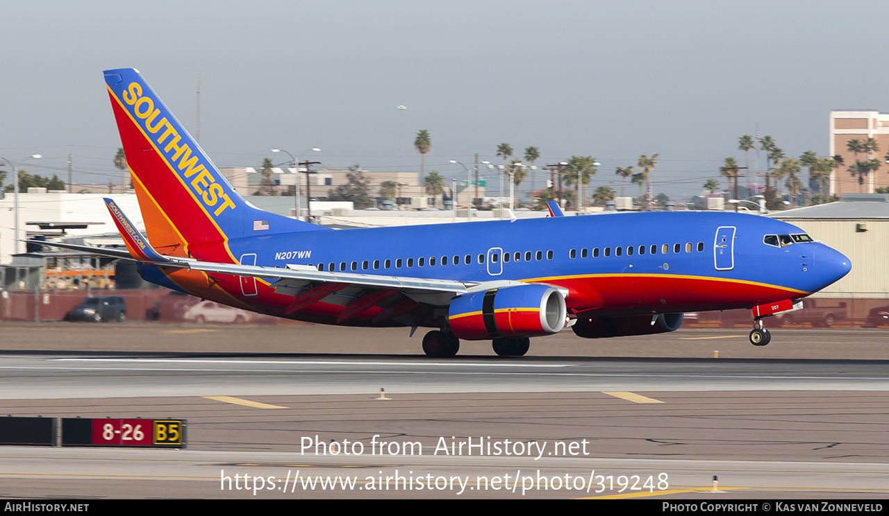 Aircraft Photo of N207WN | Boeing 737-7H4 | Southwest Airlines | AirHistory.net #319248