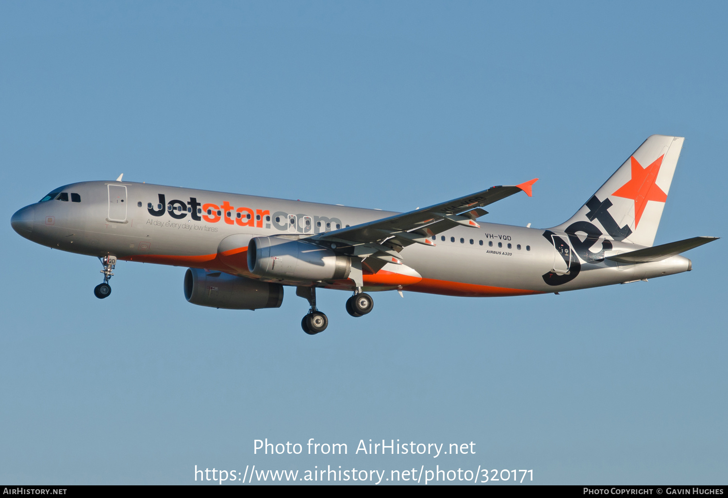 Aircraft Photo of VH-VQD | Airbus A320-232 | Jetstar Airways | AirHistory.net #320171