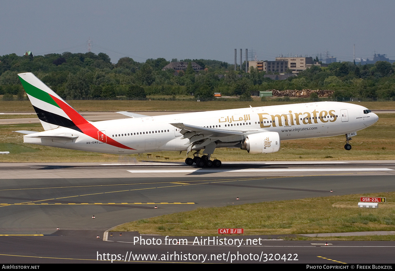 Aircraft Photo of A6-EMG | Boeing 777-21H/ER | Emirates | AirHistory.net #320422