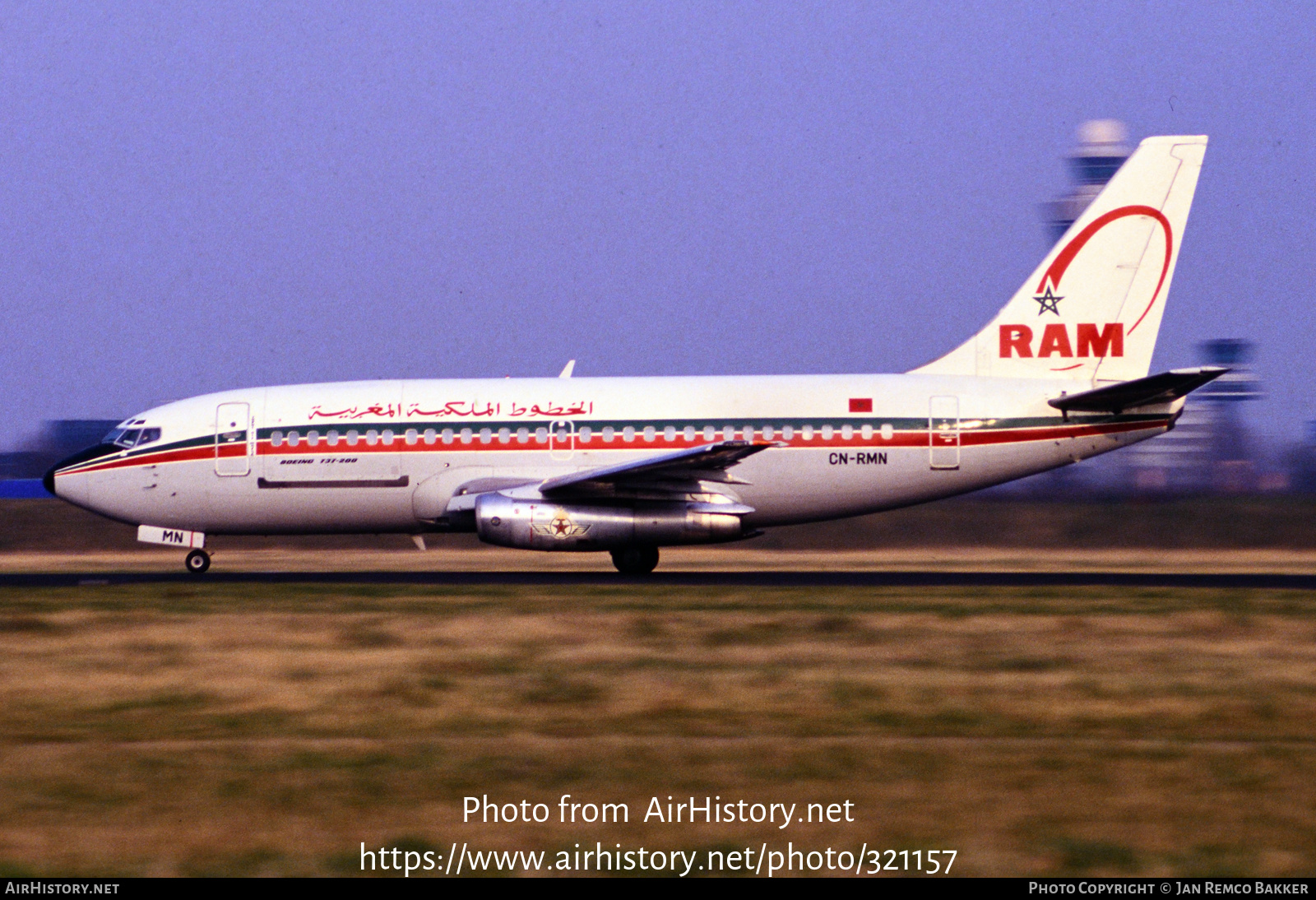 Aircraft Photo of CN-RMN | Boeing 737-2B6C/Adv | Royal Air Maroc - RAM | AirHistory.net #321157