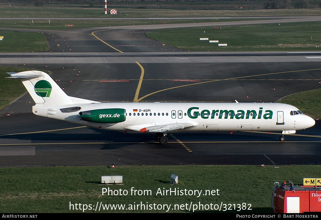 Aircraft Photo of D-AGPI | Fokker 100 (F28-0100) | Germania | AirHistory.net #321382