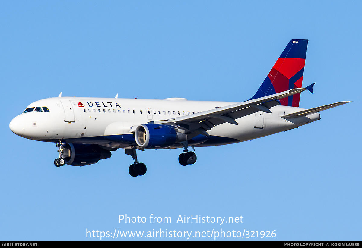 Aircraft Photo of N349NB | Airbus A319-114 | Delta Air Lines | AirHistory.net #321926