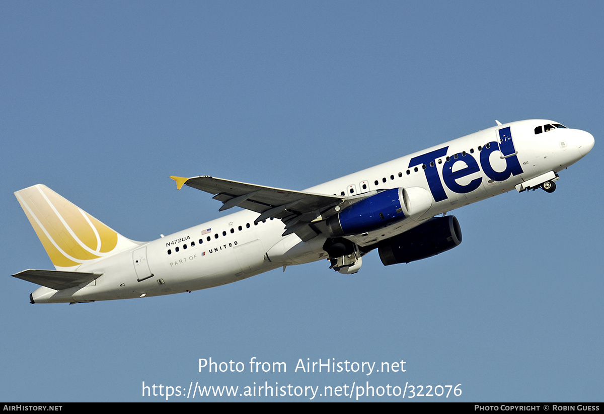 Aircraft Photo of N472UA | Airbus A320-232 | Ted | AirHistory.net #322076