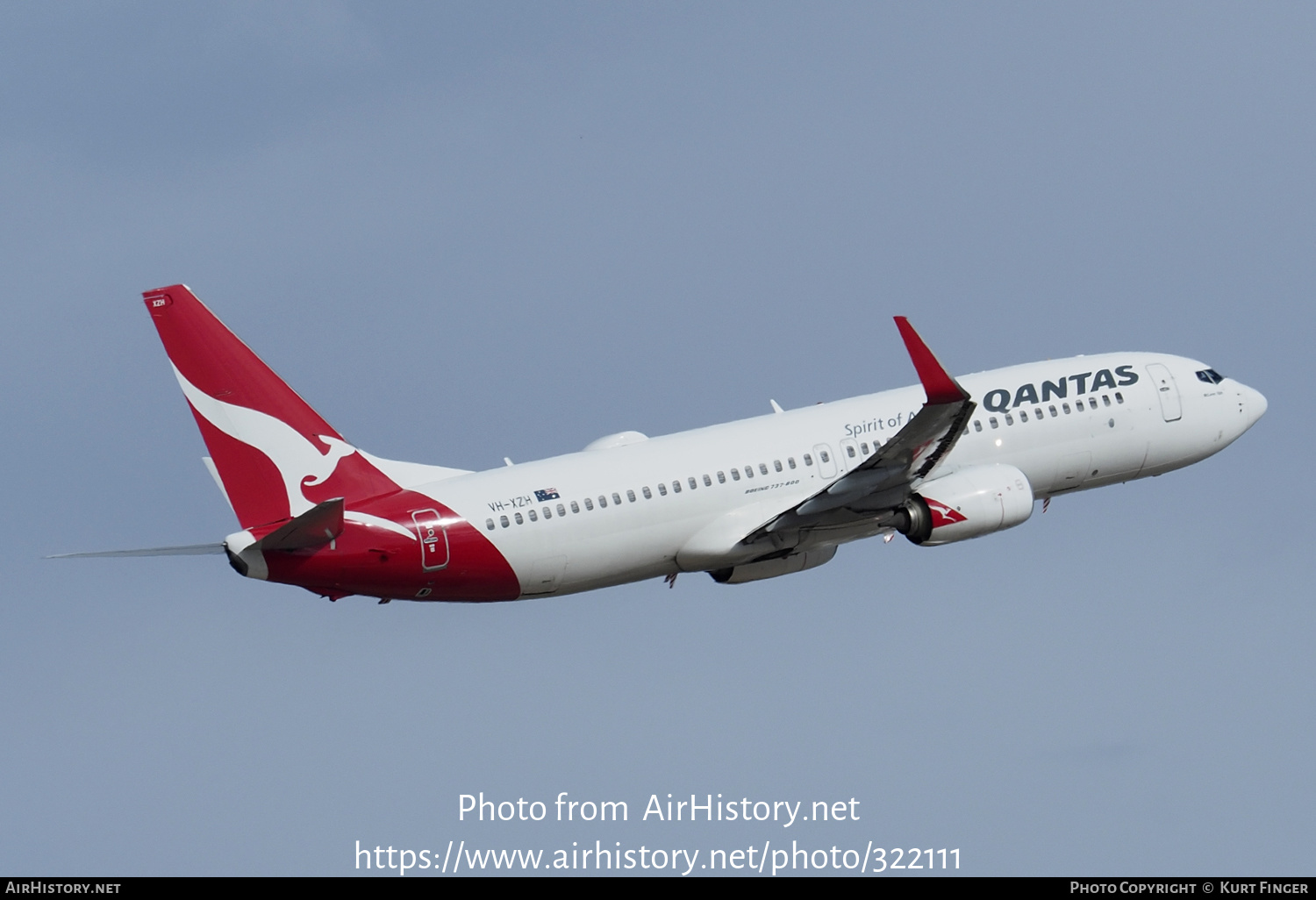 Aircraft Photo of VH-XZH | Boeing 737-838 | Qantas | AirHistory.net #322111