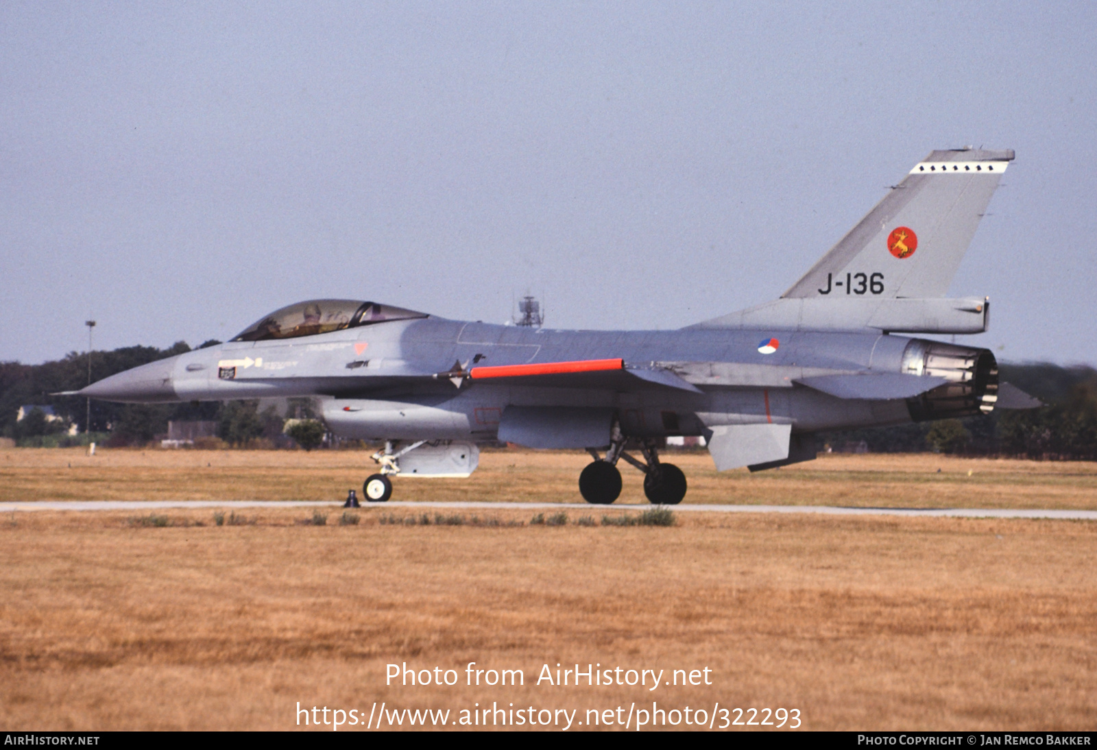 Aircraft Photo of J-136 | General Dynamics F-16A Fighting Falcon | Netherlands - Air Force | AirHistory.net #322293