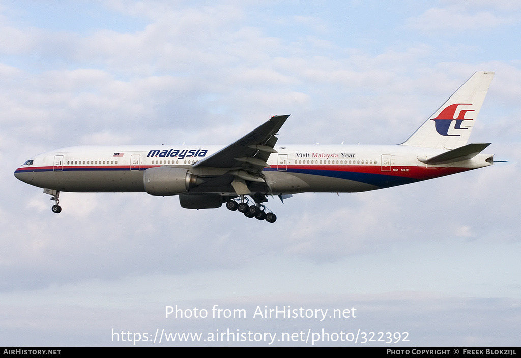 Aircraft Photo of 9M-MRC | Boeing 777-2H6/ER | Malaysia Airlines | AirHistory.net #322392