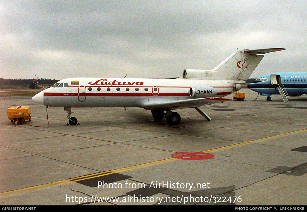 Aircraft Photo of LY-AAB | Yakovlev Yak-40 | Aviakompanija Lietuva | AirHistory.net #322476