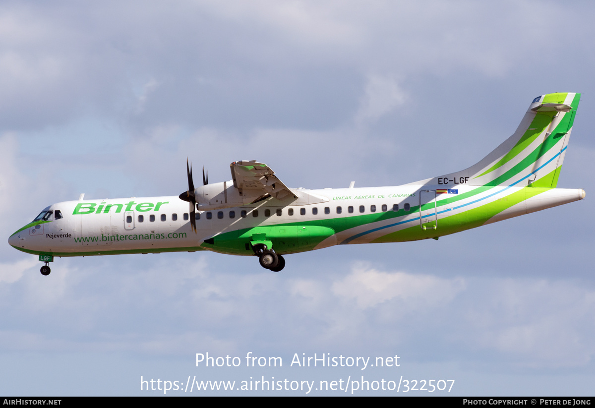 Aircraft Photo of EC-LGF | ATR ATR-72-500 (ATR-72-212A) | Binter Canarias | AirHistory.net #322507