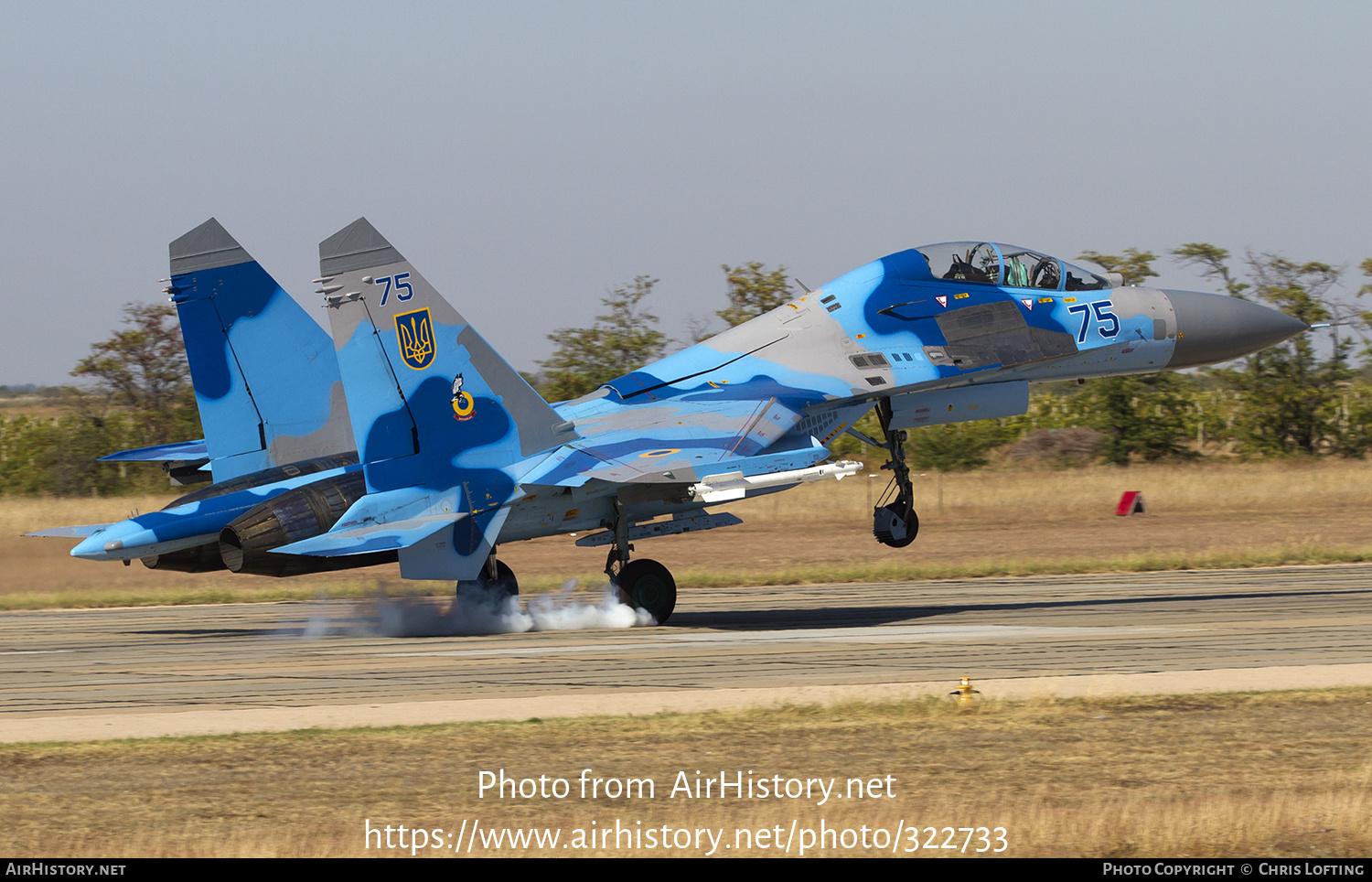 Aircraft Photo of 75 blue | Sukhoi Su-27UB | Ukraine - Air Force | AirHistory.net #322733