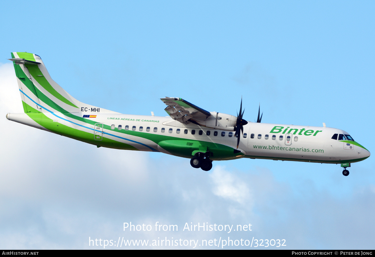 Aircraft Photo of EC-MHI | ATR ATR-72-500 (ATR-72-212A) | Binter Canarias | AirHistory.net #323032