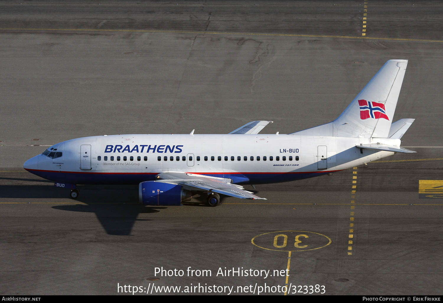 Aircraft Photo of LN-BUD | Boeing 737-505 | Braathens | AirHistory.net #323383