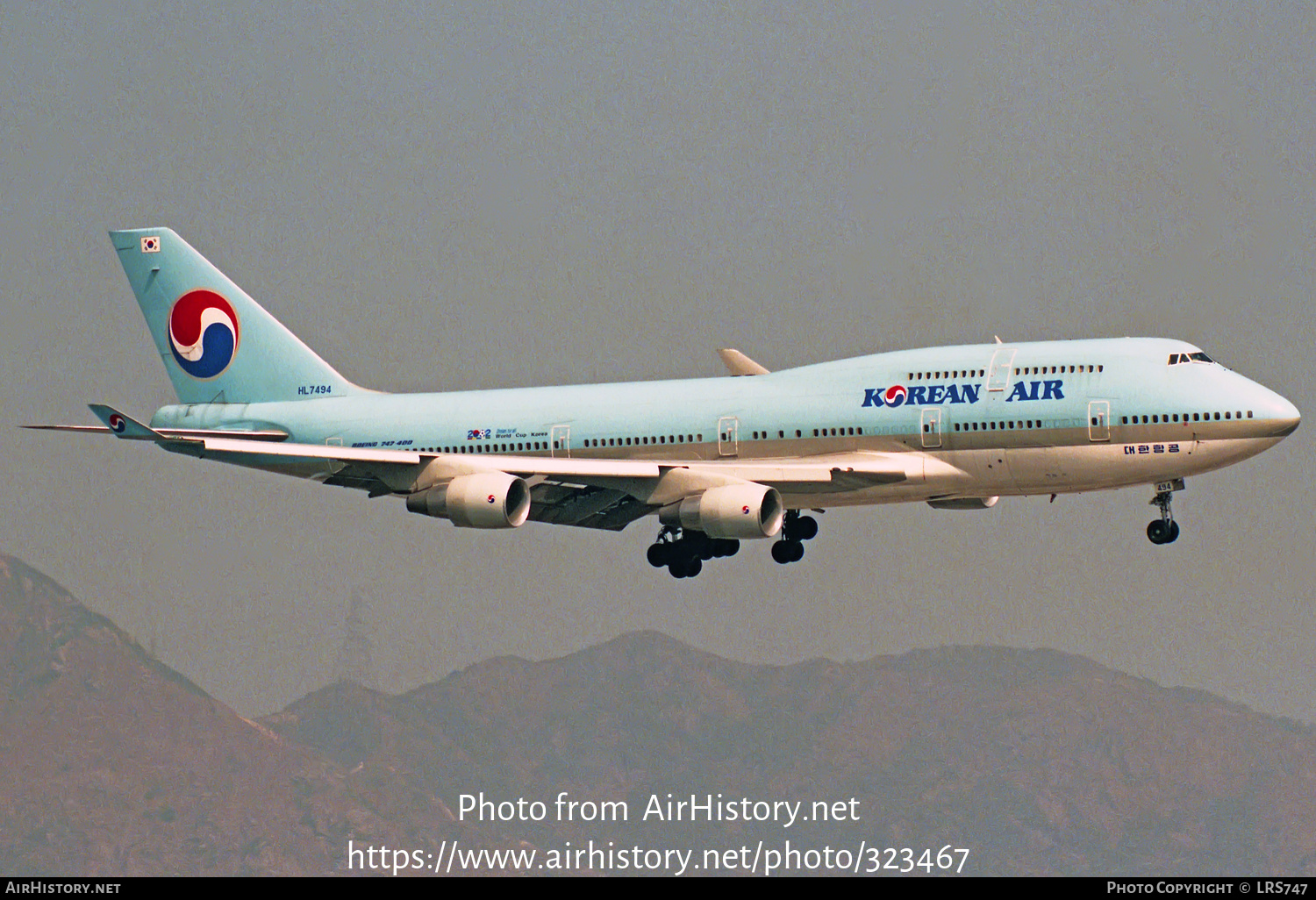 Aircraft Photo of HL7494 | Boeing 747-4B5 | Korean Air | AirHistory.net #323467