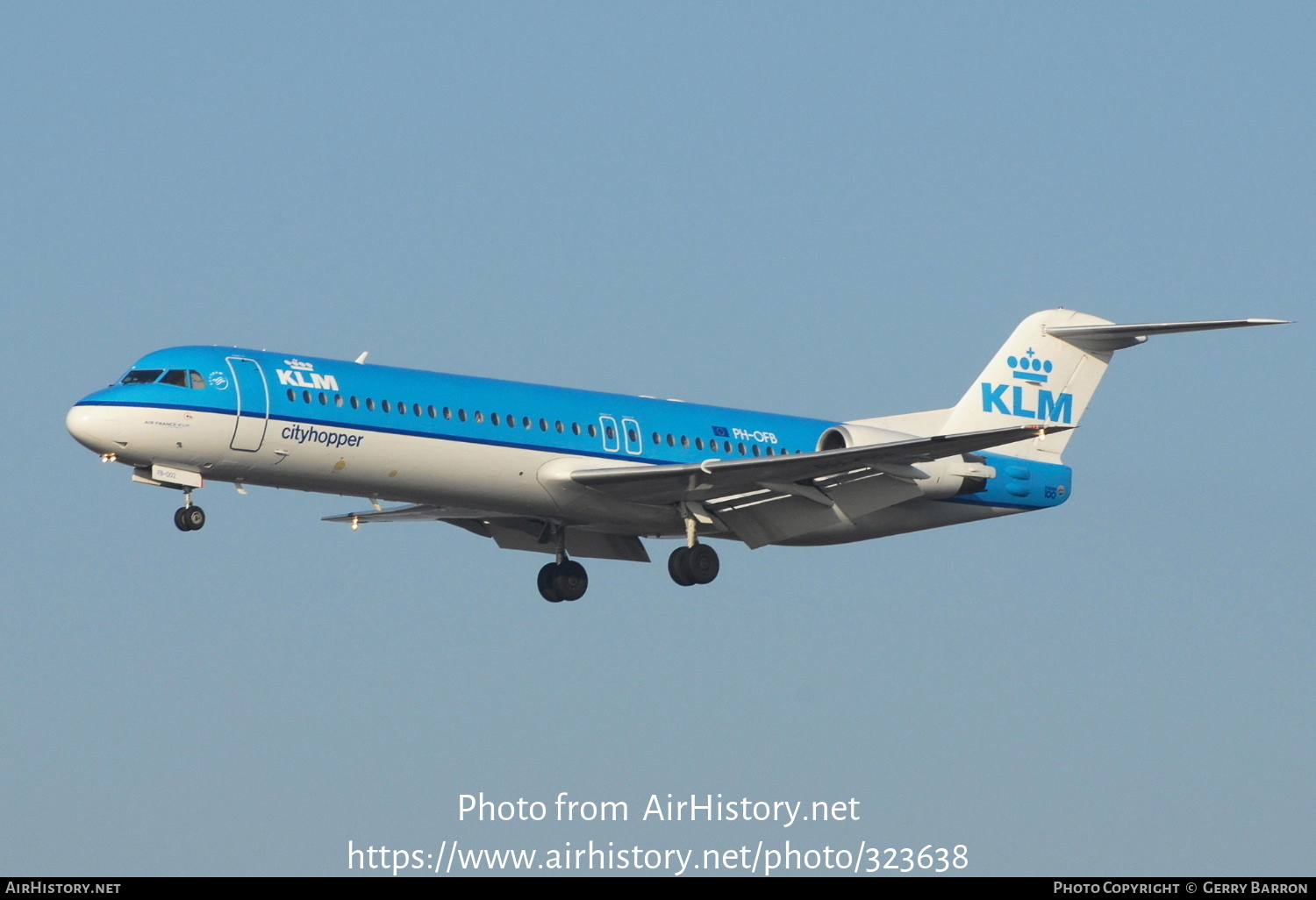 Aircraft Photo of PH-OFB | Fokker 100 (F28-0100) | KLM Cityhopper | AirHistory.net #323638