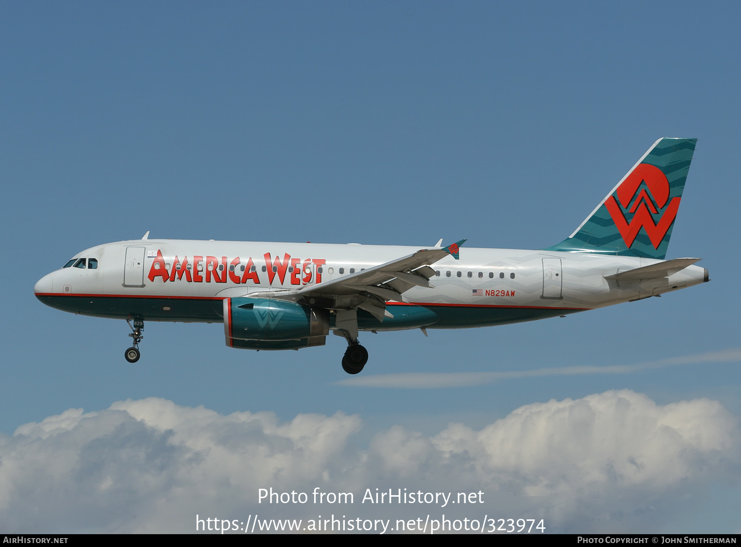 Aircraft Photo of N829AW | Airbus A319-132 | America West Airlines | AirHistory.net #323974