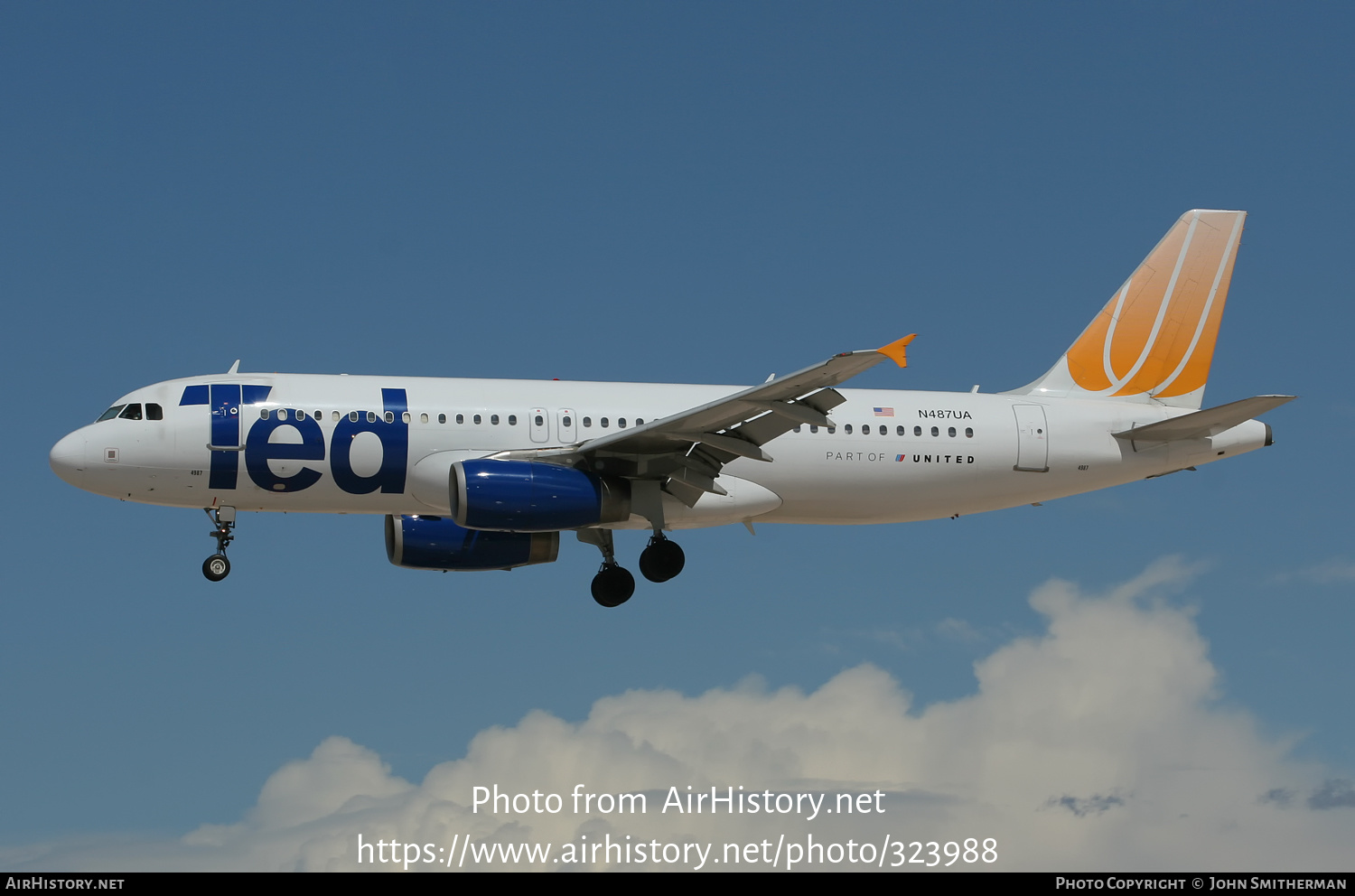 Aircraft Photo of N487UA | Airbus A320-232 | Ted | AirHistory.net #323988