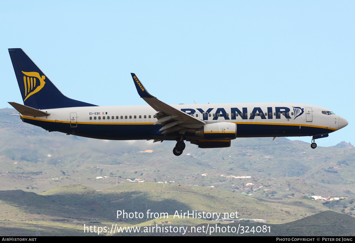 Aircraft Photo of EI-EBI | Boeing 737-8AS | Ryanair | AirHistory.net #324081