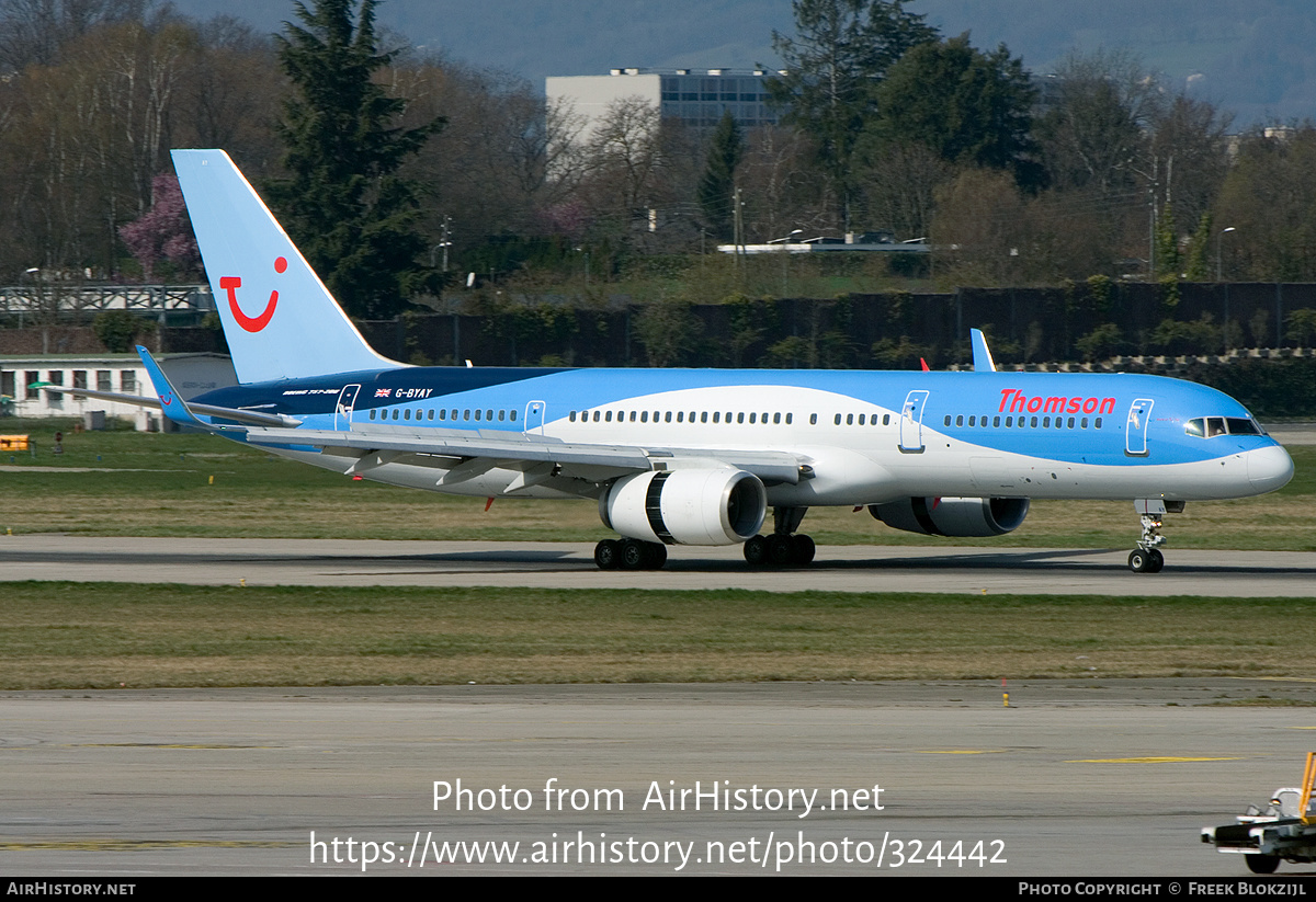 Aircraft Photo of G-BYAY | Boeing 757-204 | Thomson Airways | AirHistory.net #324442