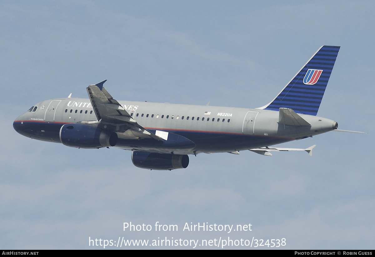 Aircraft Photo of N822UA | Airbus A319-131 | United Airlines | AirHistory.net #324538