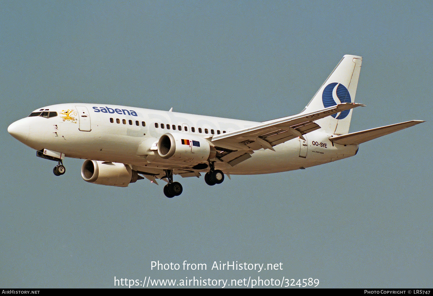 Aircraft Photo of OO-SYE | Boeing 737-529 | Sabena | AirHistory.net #324589