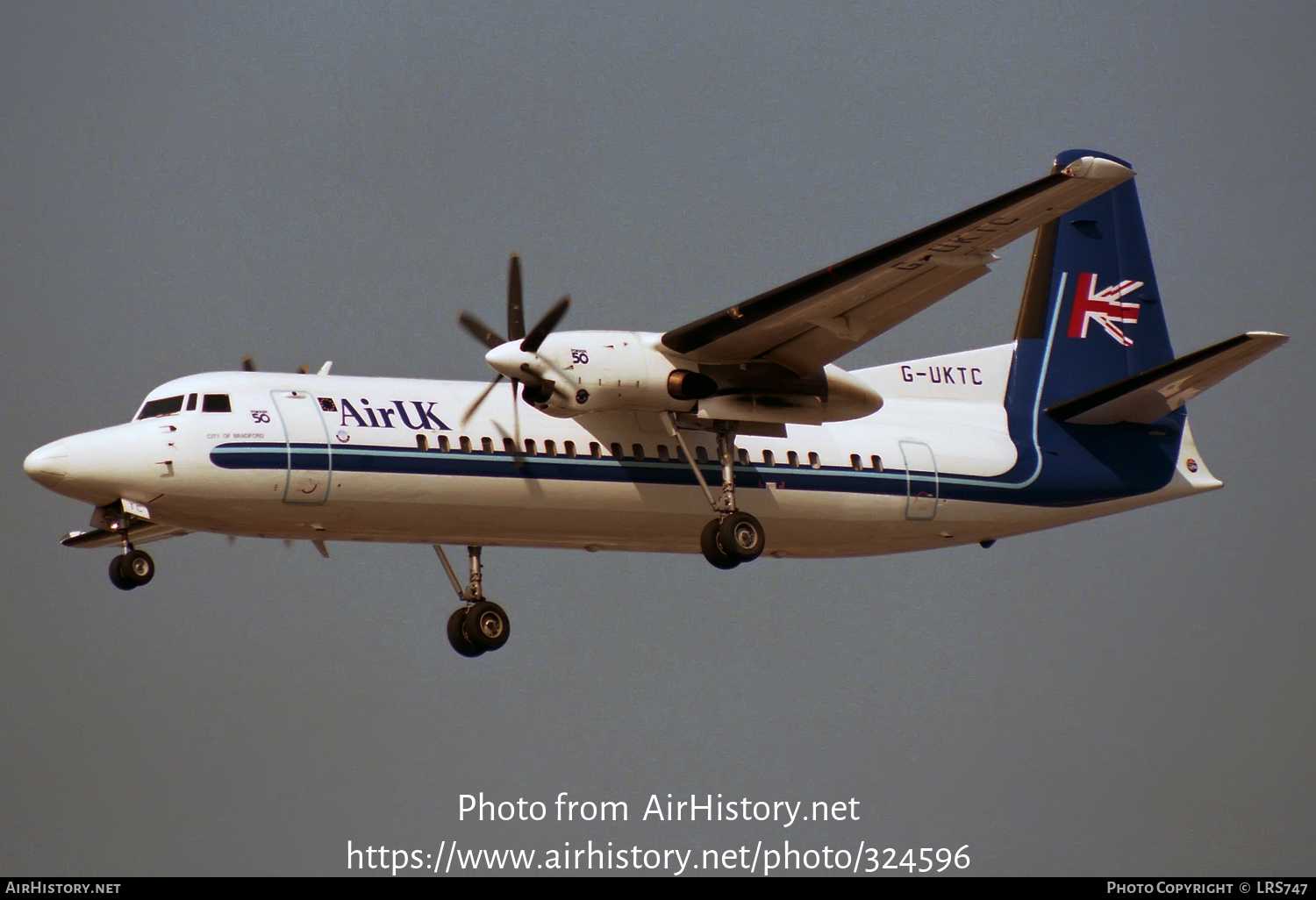 Aircraft Photo of G-UKTC | Fokker 50 | Air UK | AirHistory.net #324596