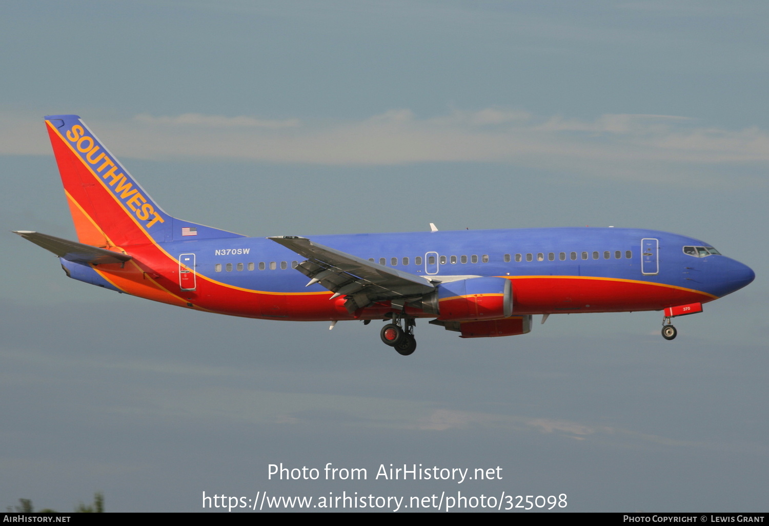 Aircraft Photo of N370SW | Boeing 737-3H4 | Southwest Airlines | AirHistory.net #325098