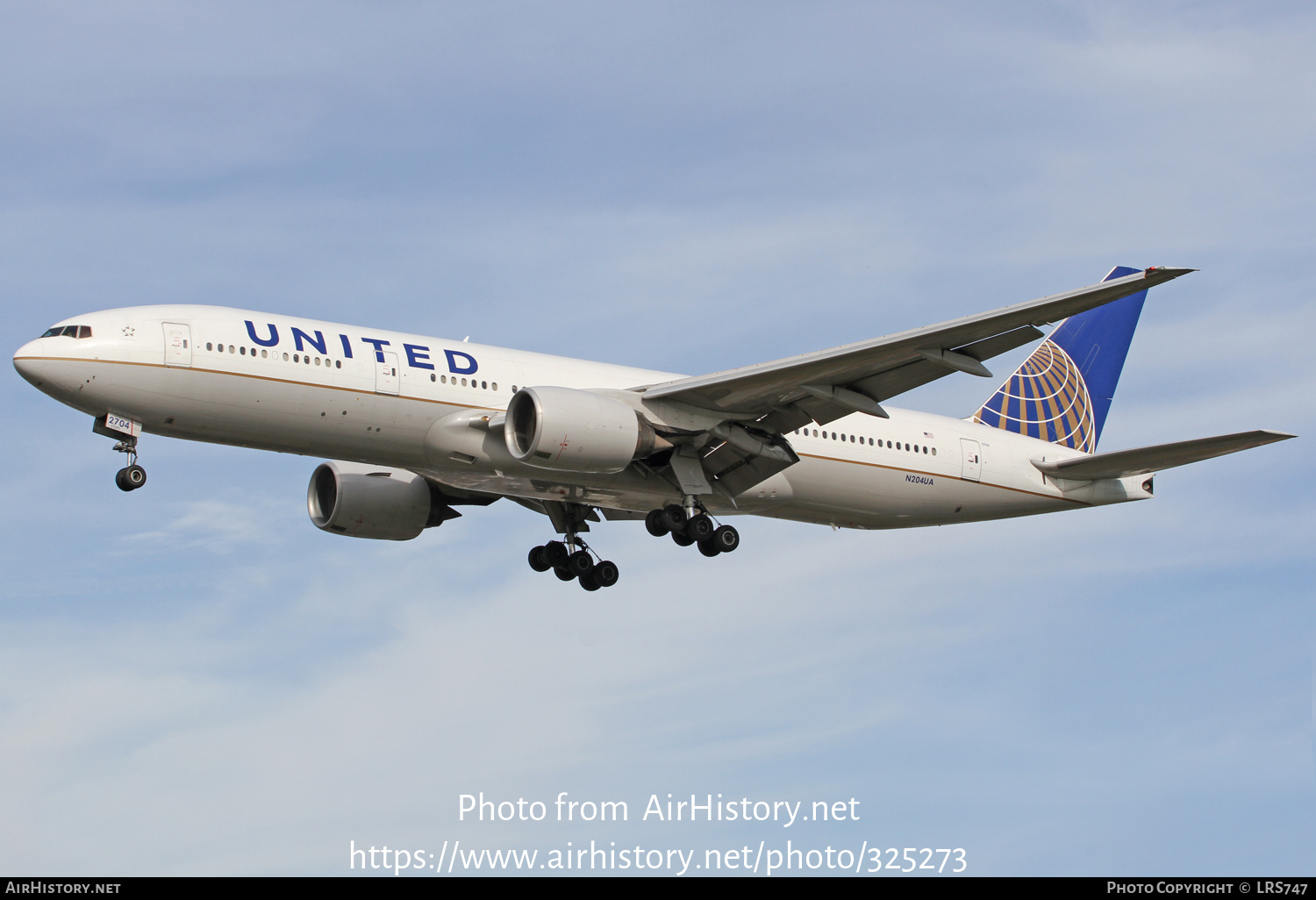 Aircraft Photo of N204UA | Boeing 777-222/ER | United Airlines | AirHistory.net #325273