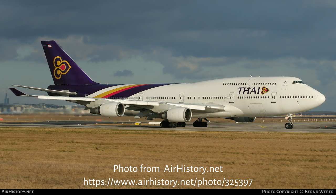 Aircraft Photo of HS-TGJ | Boeing 747-4D7 | Thai Airways International | AirHistory.net #325397