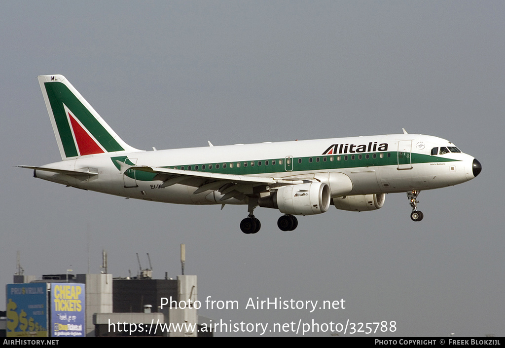 Aircraft Photo of EI-IML | Airbus A319-112 | Alitalia | AirHistory.net #325788