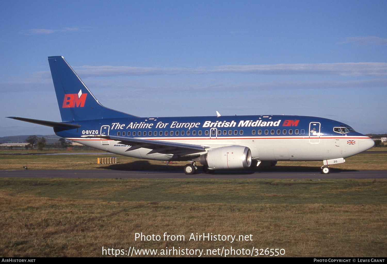 Aircraft Photo of G-BVZG | Boeing 737-5Q8 | British Midland Airways - BMA | AirHistory.net #326550