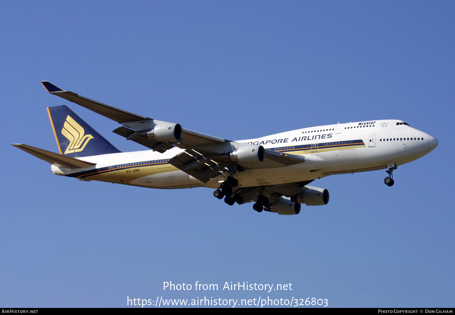 Aircraft Photo of 9V-SMN | Boeing 747-412 | Singapore Airlines | AirHistory.net #326803