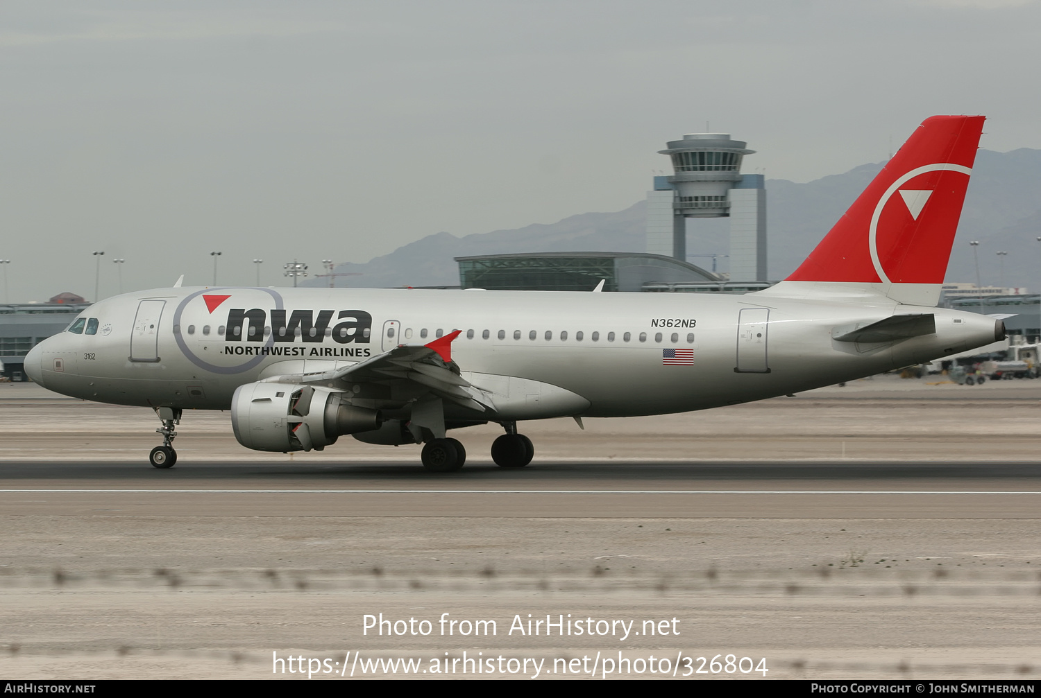 Aircraft Photo of N362NB | Airbus A319-114 | Northwest Airlines | AirHistory.net #326804