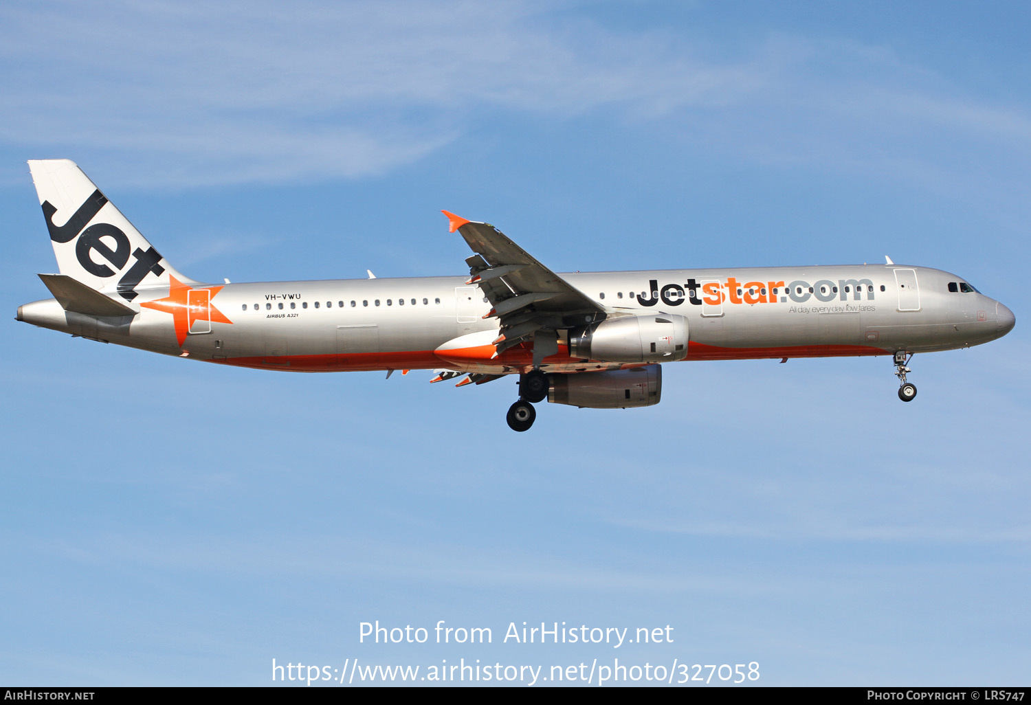 Aircraft Photo of VH-VWU | Airbus A321-231 | Jetstar Airways | AirHistory.net #327058