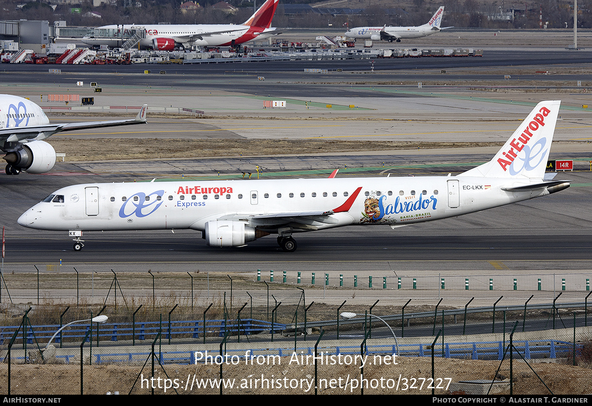 Aircraft Photo of EC-LKX | Embraer 195LR (ERJ-190-200LR) | Air Europa Express | AirHistory.net #327227