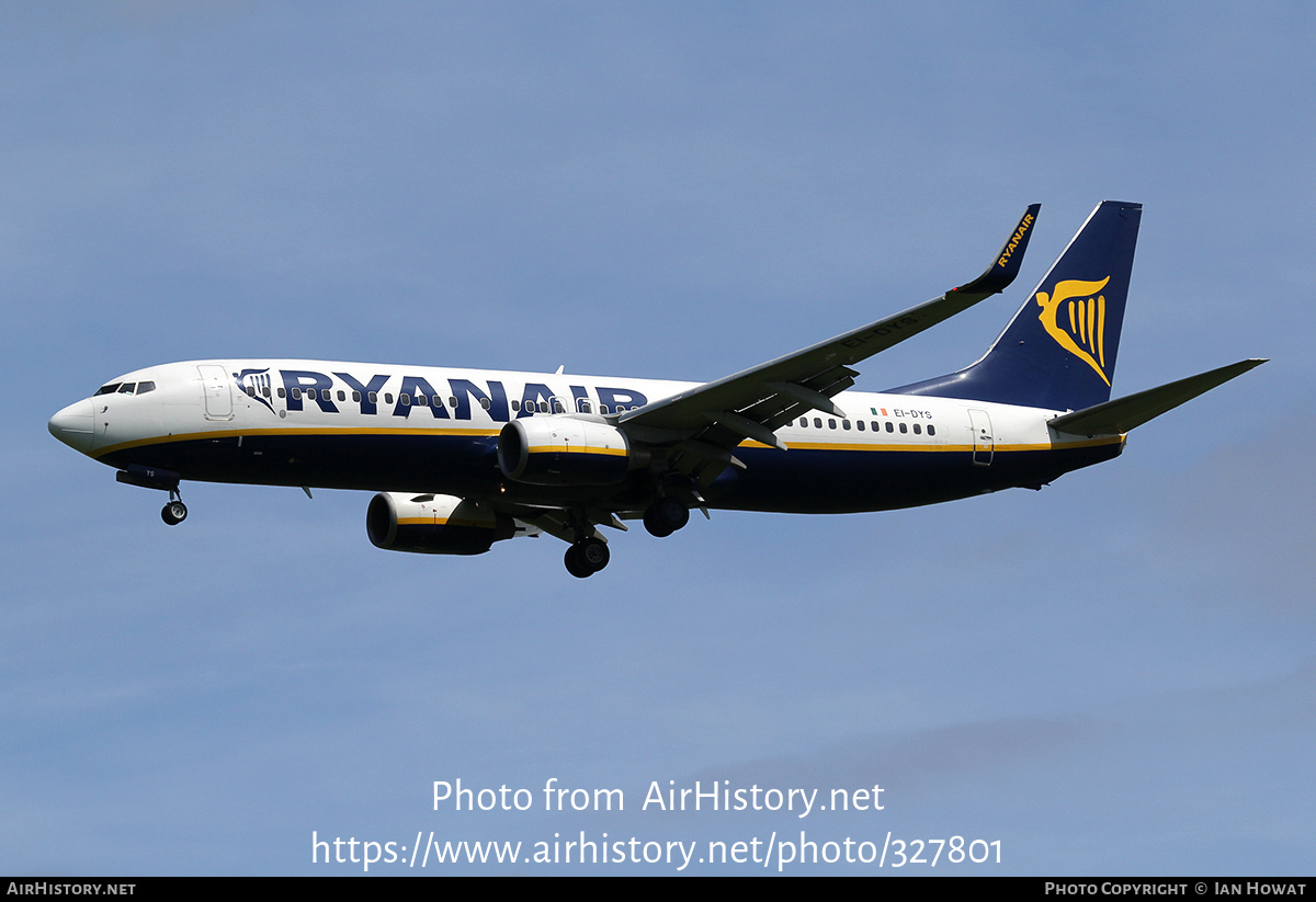 Aircraft Photo of EI-DYS | Boeing 737-8AS | Ryanair | AirHistory.net #327801