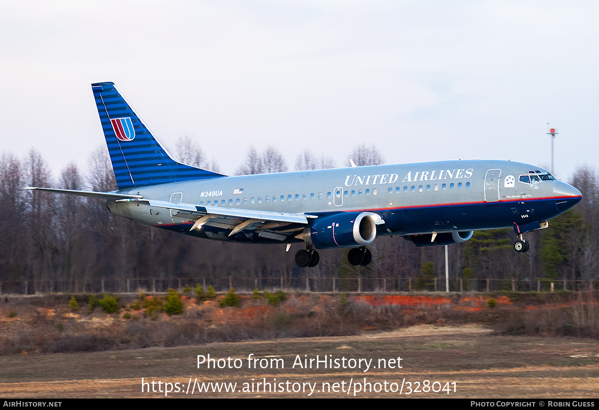 Aircraft Photo of N349UA | Boeing 737-322 | United Airlines | AirHistory.net #328041