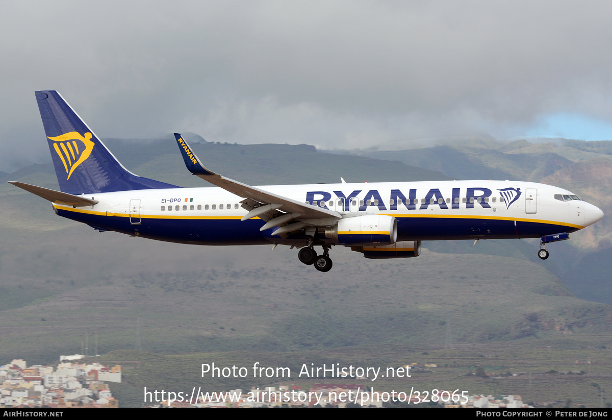 Aircraft Photo of EI-DPO | Boeing 737-8AS | Ryanair | AirHistory.net #328065