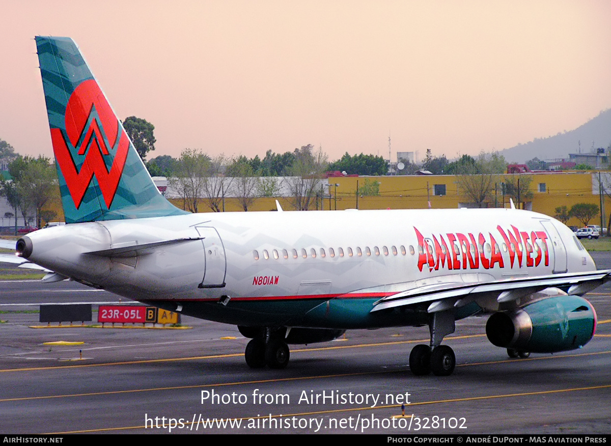 Aircraft Photo of N801AW | Airbus A319-132 | America West Airlines | AirHistory.net #328102