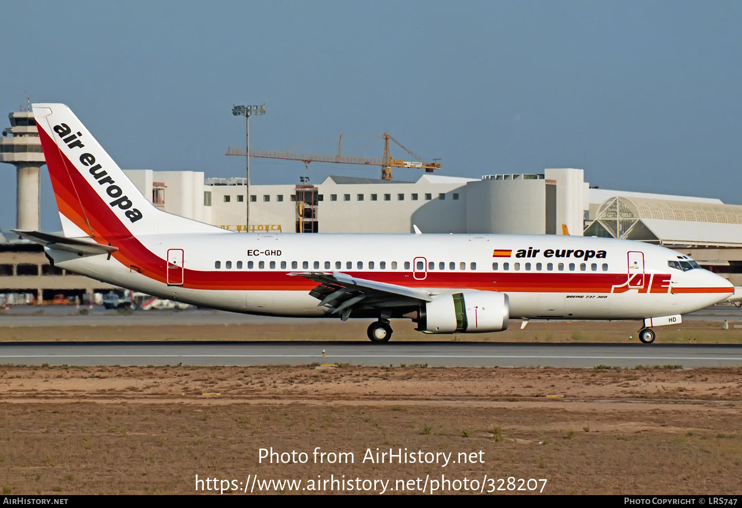 Aircraft Photo of EC-GHD | Boeing 737-3M8 | Air Europa | AirHistory.net #328207