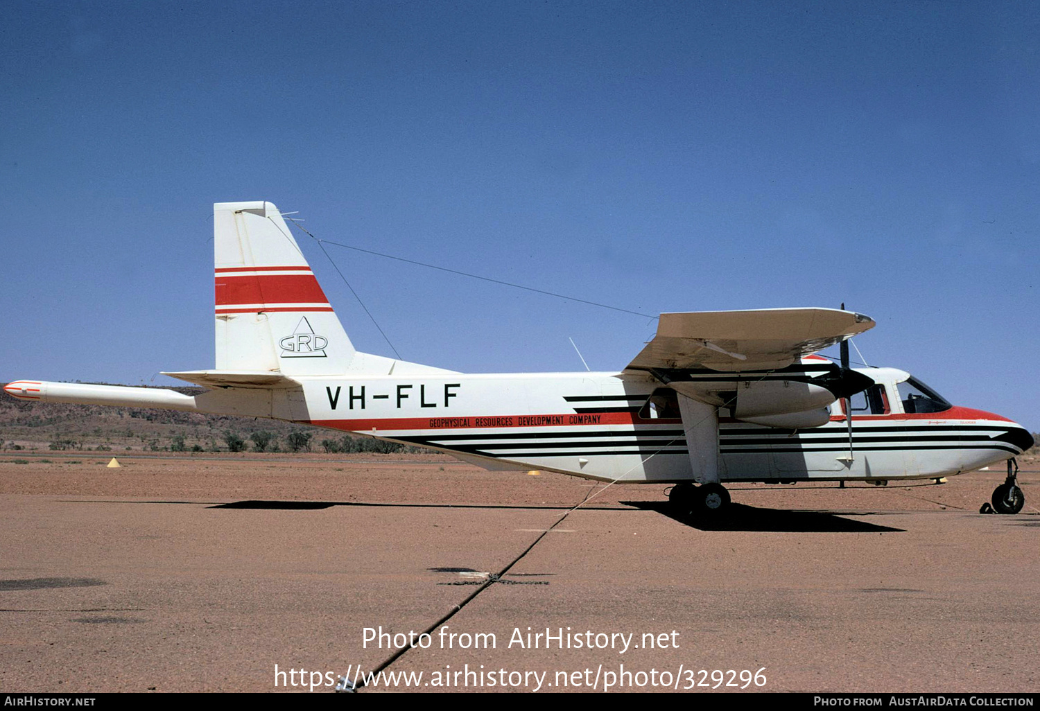 Aircraft Photo of VH-FLF | Britten-Norman BN-2A Islander | Geophysical Resources Development - GRD | AirHistory.net #329296