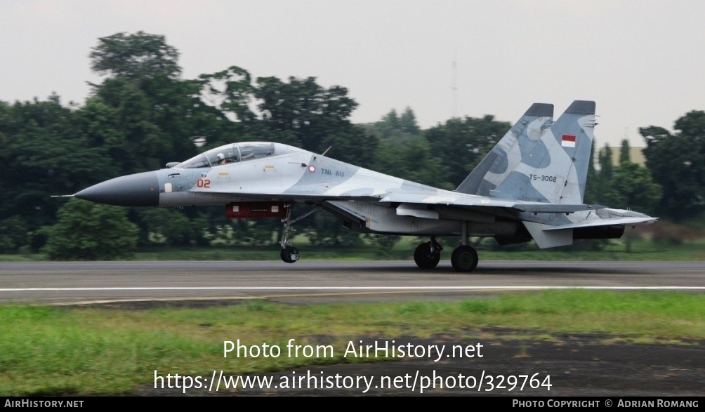 Aircraft Photo of TS-3002 | Sukhoi Su-30MK | Indonesia - Air Force | AirHistory.net #329764