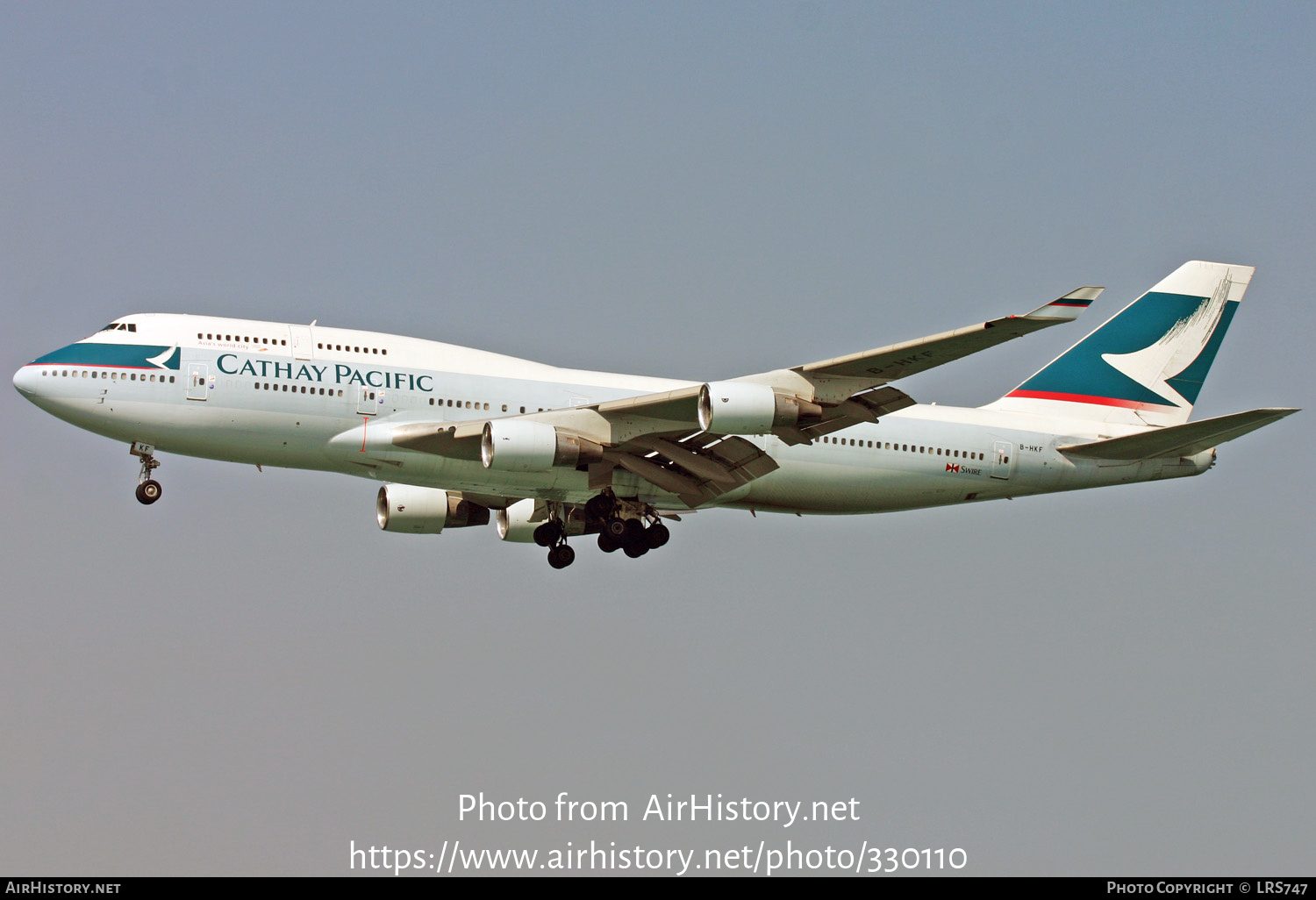 Aircraft Photo of B-HKF | Boeing 747-412 | Cathay Pacific Airways | AirHistory.net #330110