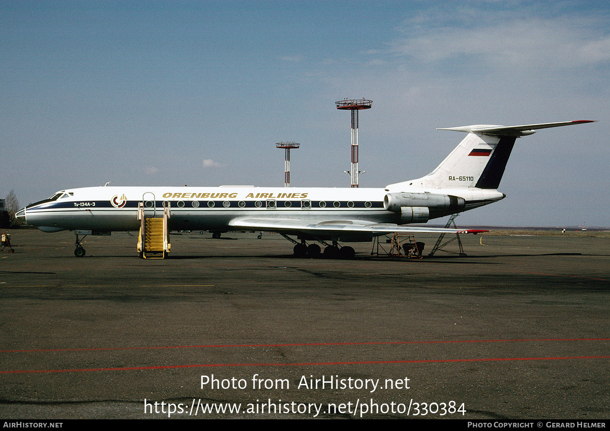 Aircraft Photo of RA-65110 | Tupolev Tu-134A-3 | Orenburg Airlines | AirHistory.net #330384