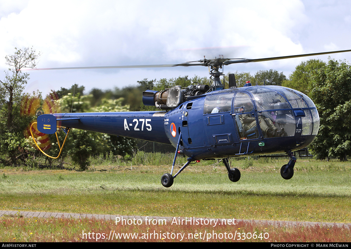 Aircraft Photo of A-275 | Sud SA-316B Alouette III | Netherlands - Air Force | AirHistory.net #330640