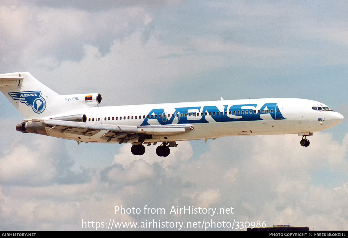 Aircraft Photo of YV-96C | Boeing 727-281/Adv | Avensa - Aerovías Venezolanas | AirHistory.net #330986