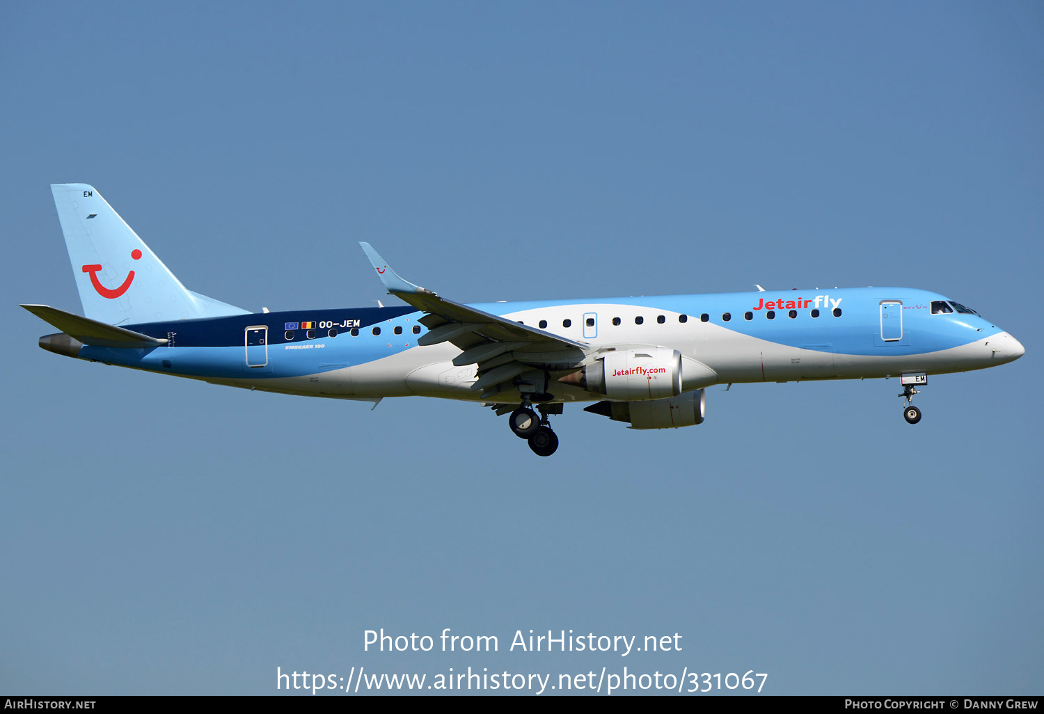 Aircraft Photo of OO-JEM | Embraer 190STD (ERJ-190-100STD) | Jetairfly | AirHistory.net #331067