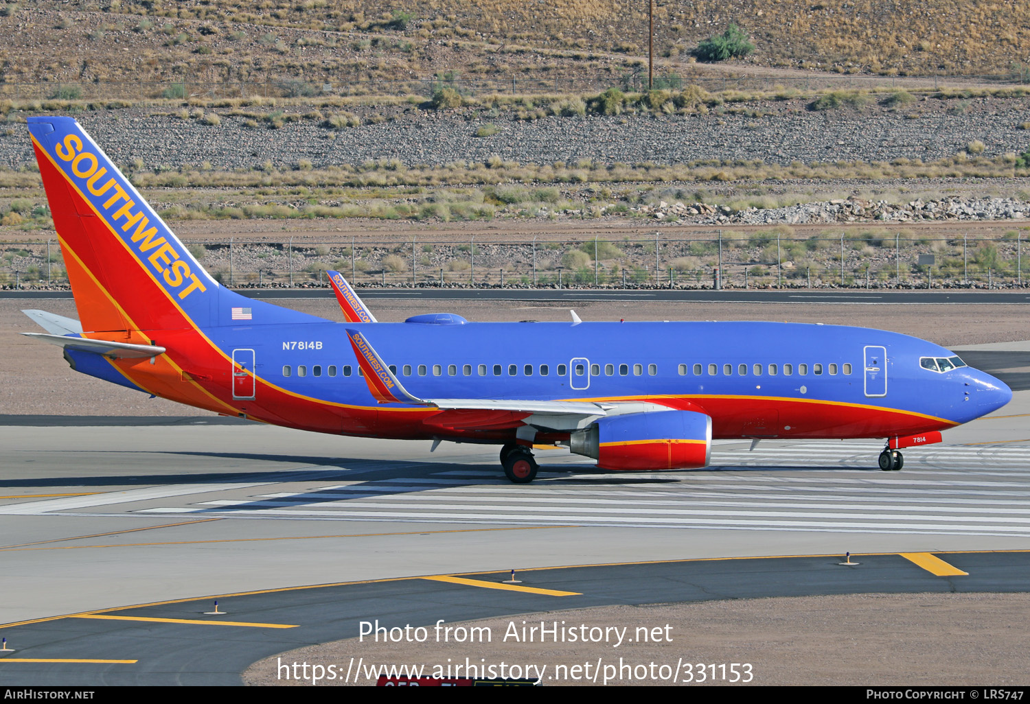 Aircraft Photo of N7814B | Boeing 737-7K9 | Southwest Airlines | AirHistory.net #331153